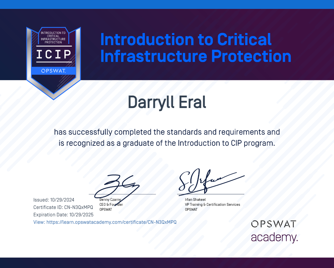 Introduction to Critical Infrastructure Protection (ICIP)